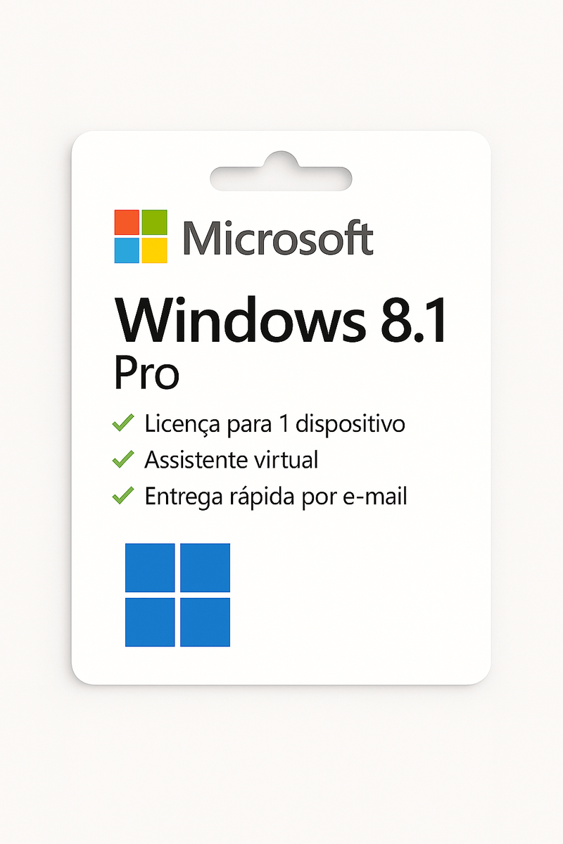 Microsoft Windows 8.1 Pro | Licença Original e Vitalícia - InovaKeys 